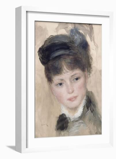 Jeune femme au chapeau noir-Pierre-Auguste Renoir-Framed Giclee Print