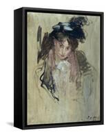 Jeune femme au chapeau-Jacques-emile Blanche-Framed Stretched Canvas