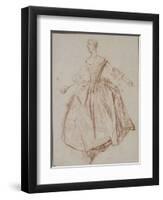 Jeune femme debout les bras étendus; étude pour La Camargo dansant-Nicolas Lancret-Framed Giclee Print
