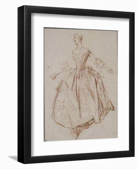 Jeune femme debout les bras étendus; étude pour La Camargo dansant-Nicolas Lancret-Framed Giclee Print