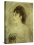 Jeune Femme Decolletee-Edouard Manet-Stretched Canvas