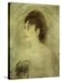 Jeune Femme Decolletee-Edouard Manet-Stretched Canvas