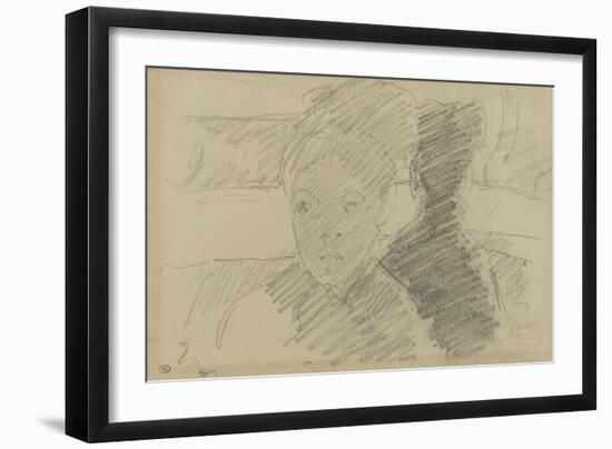 Jeune femme, en buste, de face, dans une loge de théâtre-Mary Cassatt-Framed Giclee Print