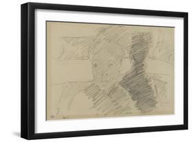 Jeune femme, en buste, de face, dans une loge de théâtre-Mary Cassatt-Framed Giclee Print