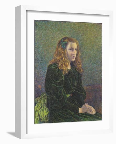 Jeune Femme En Robe Verte (Germaine Marécha), 1893-Théo van Rysselberghe-Framed Giclee Print