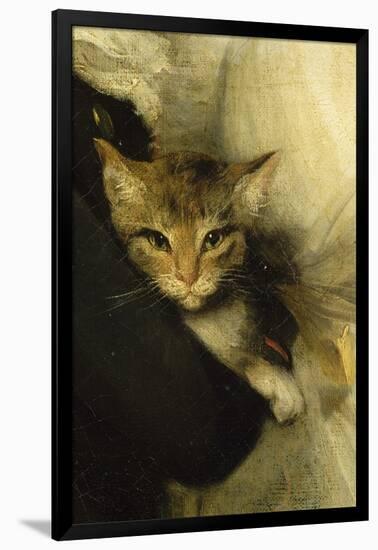 Jeune femme et petit garçon tenant un chat-John Hoppner-Framed Giclee Print