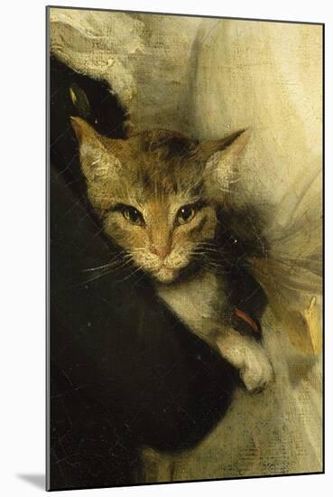 Jeune femme et petit garçon tenant un chat-John Hoppner-Mounted Giclee Print