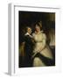 Jeune femme et petit garçon tenant un chat-John Hoppner-Framed Giclee Print