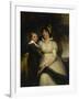 Jeune femme et petit garçon tenant un chat-John Hoppner-Framed Giclee Print