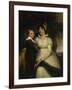 Jeune femme et petit garçon tenant un chat-John Hoppner-Framed Giclee Print