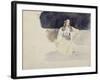 Jeune femme juive assise-Eugene Delacroix-Framed Giclee Print