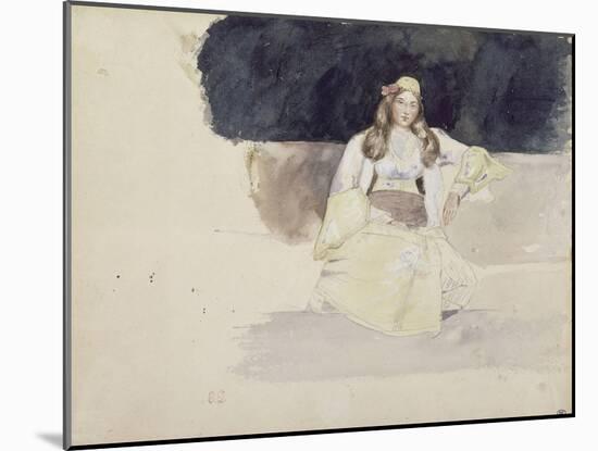 Jeune femme juive assise-Eugene Delacroix-Mounted Giclee Print