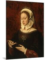 Jeune femme lisant un livre d'heures-Ambrosius Benson-Mounted Giclee Print