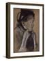 Jeune femme nouant les rubans de son chapeau (Mary Cassatt)-Edgar Degas-Framed Giclee Print