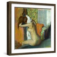 Jeune femme se sechant la nuque, 1895 Young woman drying her neck. RF 4044.-Edgar Degas-Framed Giclee Print