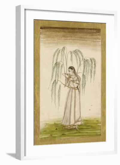 Jeune femme sous un saule pleureur-null-Framed Giclee Print
