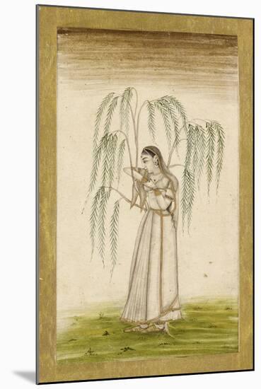 Jeune femme sous un saule pleureur-null-Mounted Giclee Print