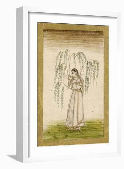 Jeune femme sous un saule pleureur-null-Framed Giclee Print