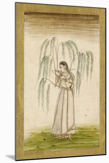 Jeune femme sous un saule pleureur-null-Mounted Giclee Print