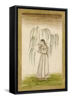 Jeune femme sous un saule pleureur-null-Framed Stretched Canvas