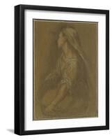 Jeune femme tenant une bassine à mi-corps la tête tournée vers l'arrière-Federico Barocci-Framed Giclee Print