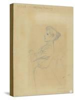 Jeune femme, vue à mi-corps, et croquis de sa silhouette-Théophile Alexandre Steinlen-Stretched Canvas