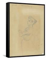 Jeune femme, vue à mi-corps, et croquis de sa silhouette-Théophile Alexandre Steinlen-Framed Stretched Canvas
