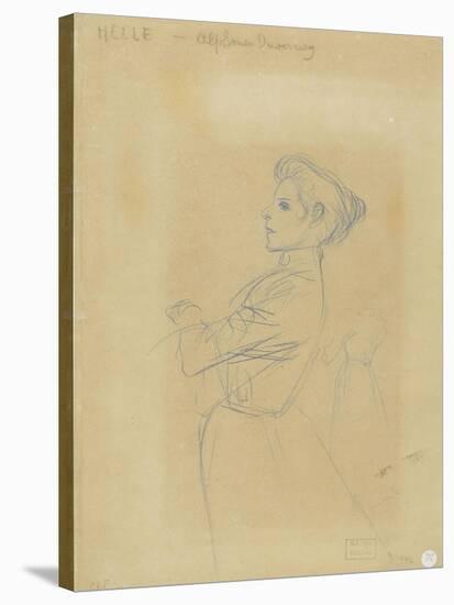 Jeune femme, vue à mi-corps, et croquis de sa silhouette-Théophile Alexandre Steinlen-Stretched Canvas