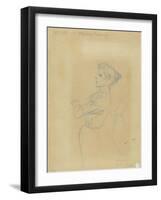 Jeune femme, vue à mi-corps, et croquis de sa silhouette-Théophile Alexandre Steinlen-Framed Giclee Print