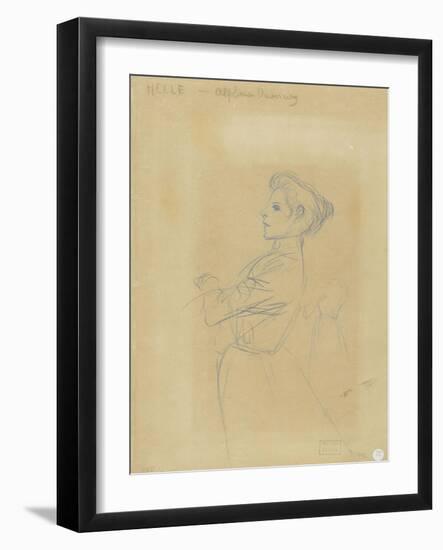 Jeune femme, vue à mi-corps, et croquis de sa silhouette-Théophile Alexandre Steinlen-Framed Giclee Print