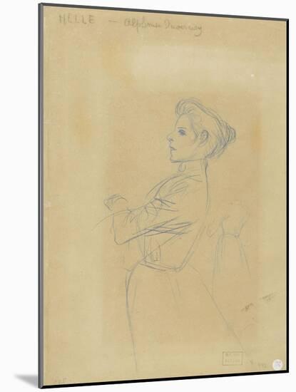 Jeune femme, vue à mi-corps, et croquis de sa silhouette-Théophile Alexandre Steinlen-Mounted Giclee Print