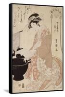 Jeune femme-Utagawa Toyokuni-Framed Stretched Canvas