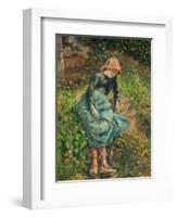 Jeune Fille a La Baguette Ou La Bergere, 1881-Camille Pissarro-Framed Giclee Print