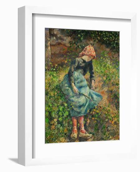 Jeune Fille a La Baguette Ou La Bergere, 1881-Camille Pissarro-Framed Giclee Print