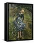 Jeune fille à la baguette-Camille Pissarro-Framed Stretched Canvas