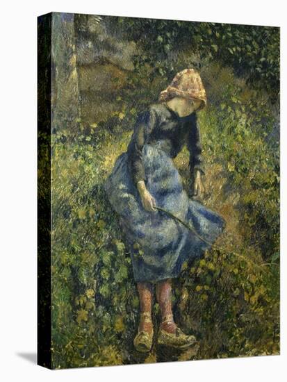 Jeune fille à la baguette-Camille Pissarro-Stretched Canvas