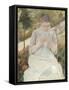 Jeune fille au jardin, dit aussi Femme cousant dans un jardin-Mary Cassatt-Framed Stretched Canvas