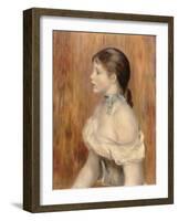 Jeune fille au ruban bleu-Pierre-Auguste Renoir-Framed Giclee Print