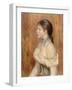 Jeune fille au ruban bleu-Pierre-Auguste Renoir-Framed Giclee Print