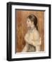 Jeune fille au ruban bleu-Pierre-Auguste Renoir-Framed Giclee Print