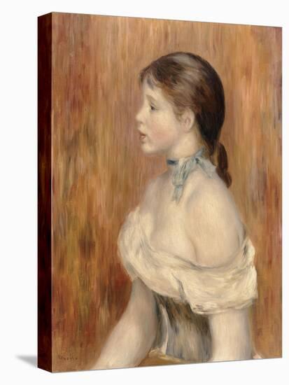 Jeune fille au ruban bleu-Pierre-Auguste Renoir-Stretched Canvas