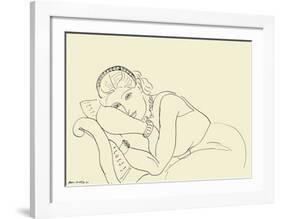 Jeune Fille avec Tiare-Henri Matisse-Framed Art Print