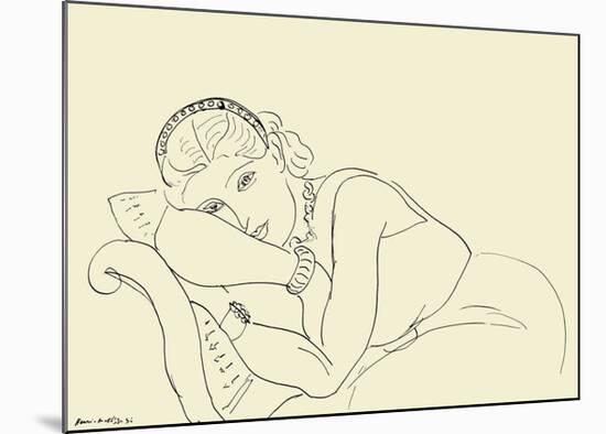 Jeune Fille avec Tiare-Henri Matisse-Mounted Art Print