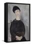 Jeune fille brune, assise-Amedeo Modigliani-Framed Stretched Canvas