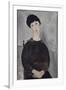 Jeune fille brune, assise-Amedeo Modigliani-Framed Giclee Print