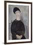 Jeune fille brune, assise-Amedeo Modigliani-Framed Giclee Print