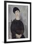 Jeune fille brune, assise-Amedeo Modigliani-Framed Giclee Print