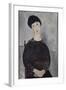 Jeune fille brune, assise-Amedeo Modigliani-Framed Giclee Print