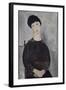 Jeune fille brune, assise-Amedeo Modigliani-Framed Giclee Print