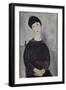 Jeune fille brune, assise-Amedeo Modigliani-Framed Giclee Print